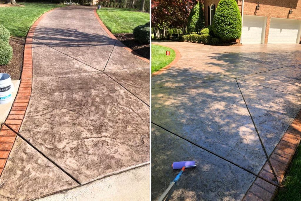 decorative concrete driveway for homes